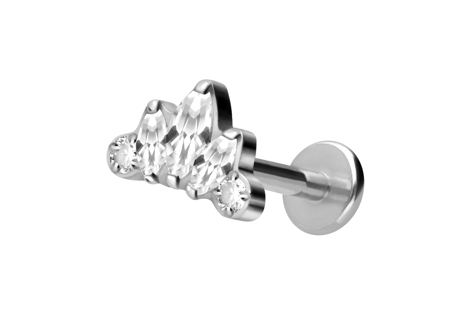 Titan Labret Piercing mit Innengewinde LOTUSBLÜTE